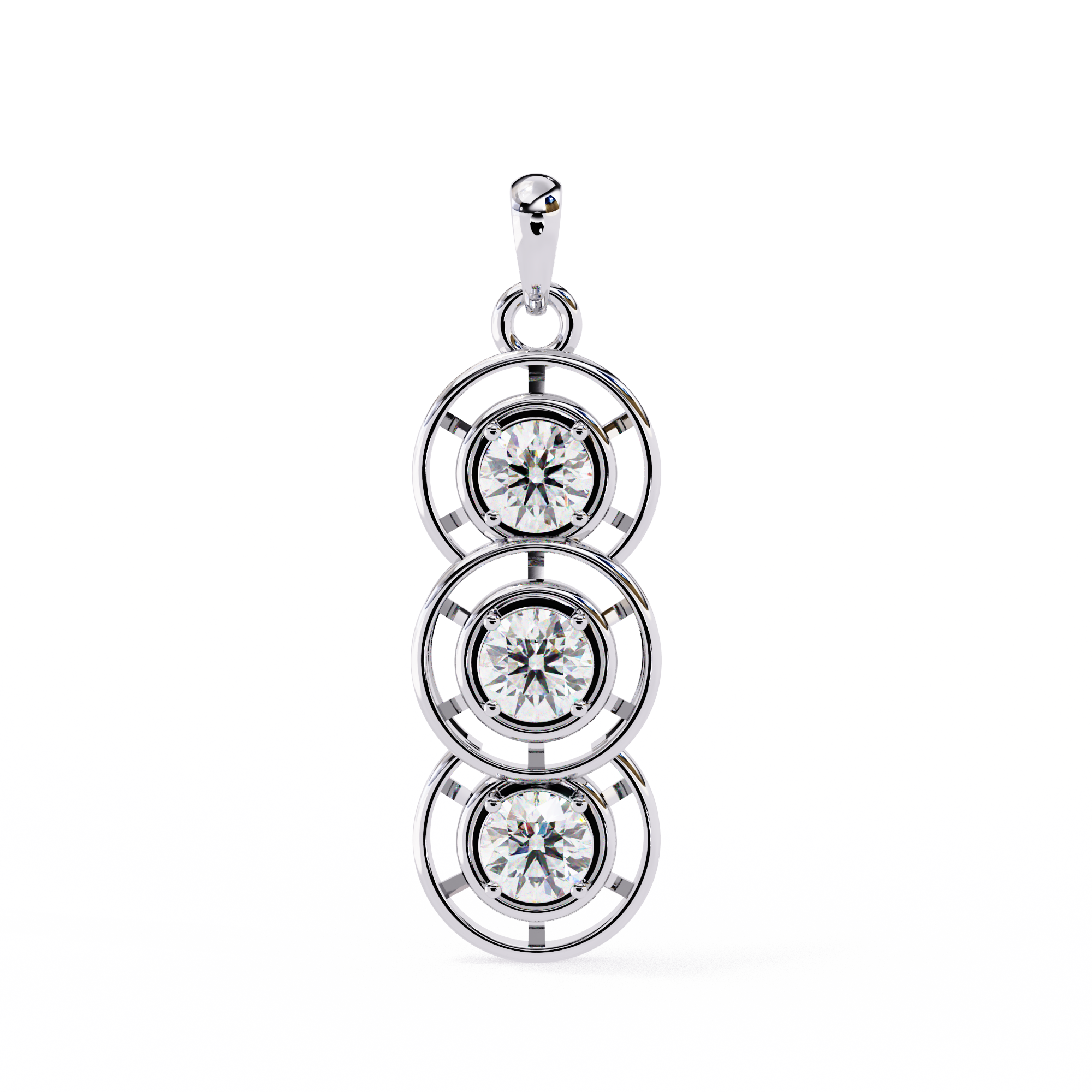 Solitairekart 1.24ct Natural Diamond Trinity Spark Pendant-H Color, VS1 Clarity